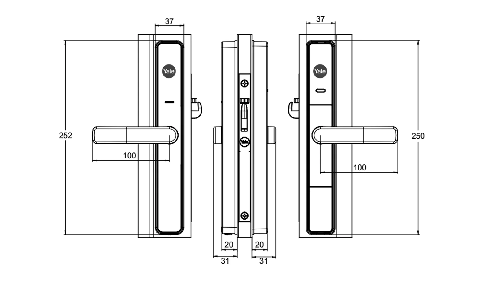 Yale Unity Digital Security Screen Door Lock - Available in Matt Black and Silver Finish - Image 4