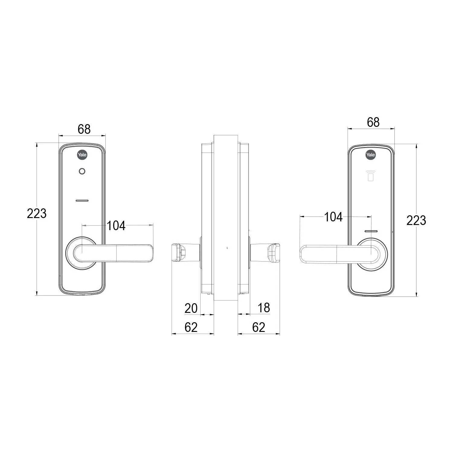Yale Unity Entrance Smart Lock Fire Rated with Connect Plus Hub 2 and Smart Keypad Silver - Image 2
