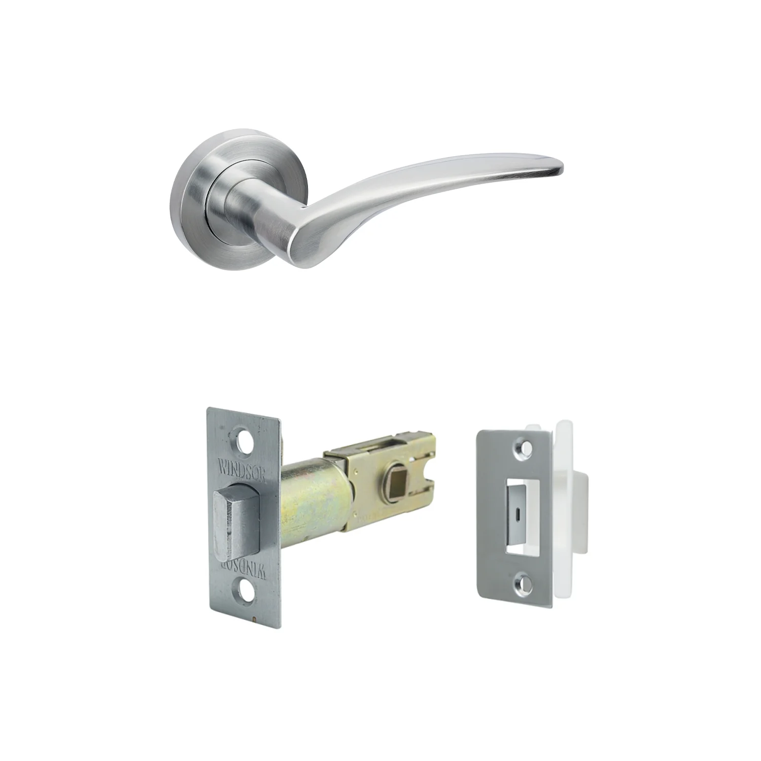 Zanda Apollo Door Handle Entrance Lever Set Satin Chrome - Image 2