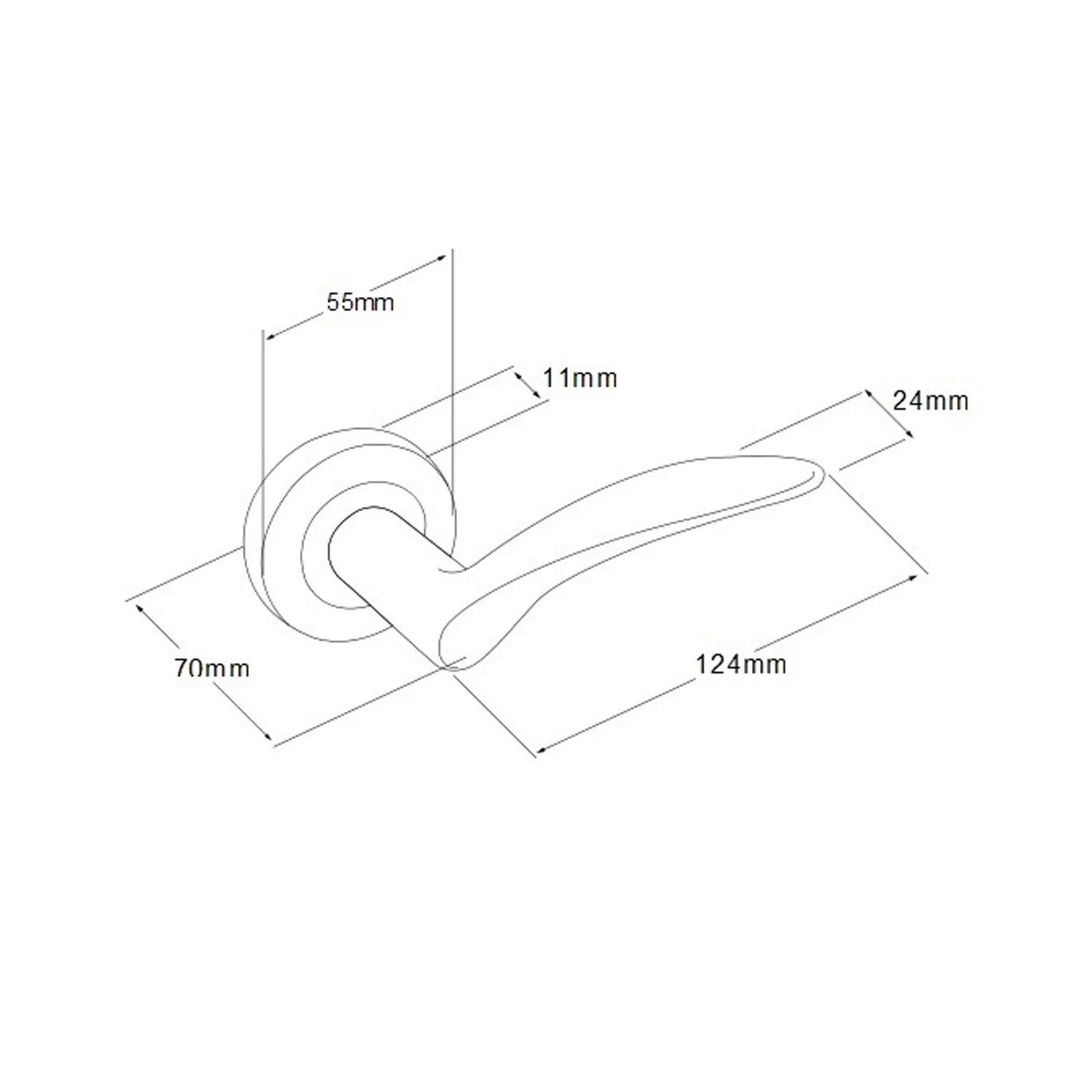 Zanda Apollo Door Handle Lever on Round Rose Matt Black - Image 3