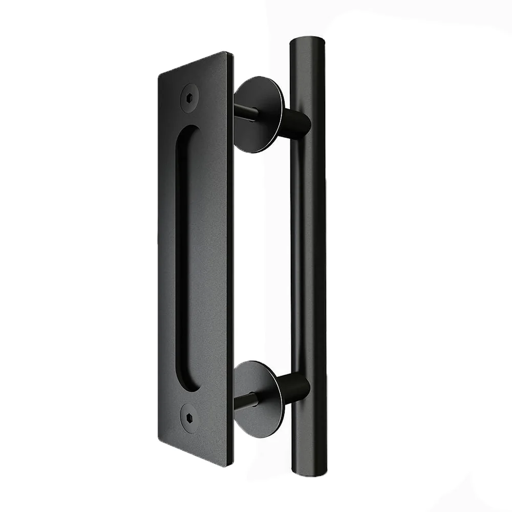 Zanda Barn Door Pull Handle and Flush Pull Kit - Available in Matt Black and Stainless Steel - Image 2