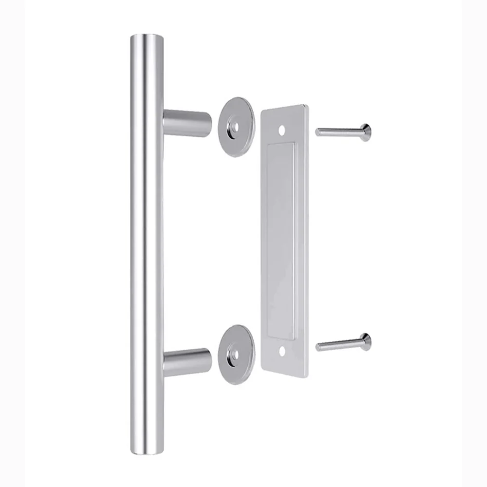 Zanda Barn Door Pull Handle and Flush Pull Kit - Available in Matt Black and Stainless Steel - Image 3