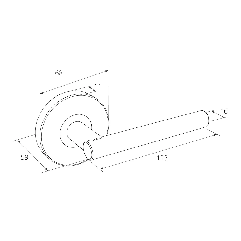 Zanda Baxter Door Lever Handle on Round Rose Privacy Set - Available in Various Finishes - Image 2