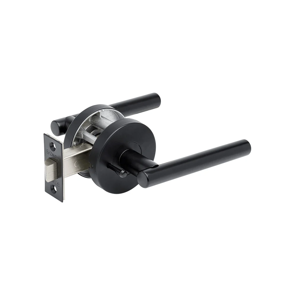 Zanda Baxter Door Lever Handle on Round Rose Privacy Set - Available in Various Finishes - Image 3