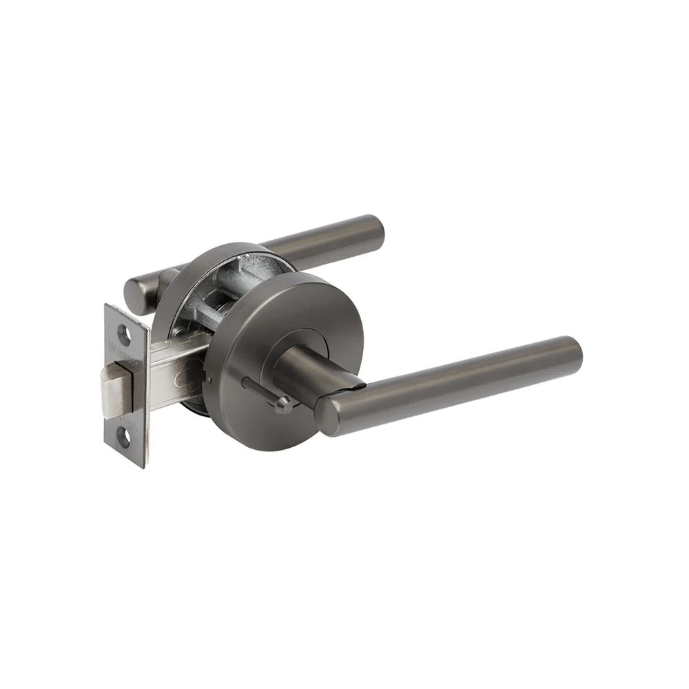 Zanda Baxter Door Lever Handle on Round Rose Privacy Set - Available in Various Finishes - Image 5