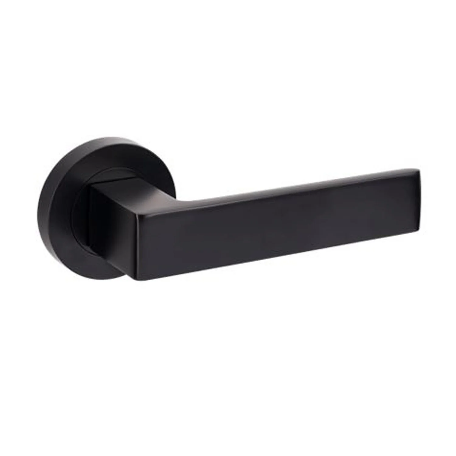 Zanda Boston Door Lever Handle on Round Rose Matt Black - Image 3