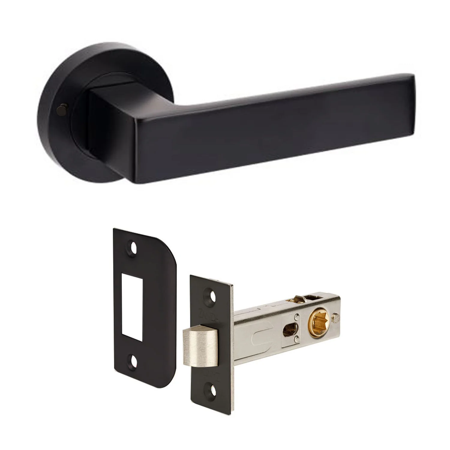 Zanda Boston Door Lever Handle on Round Rose Matt Black - Image 5