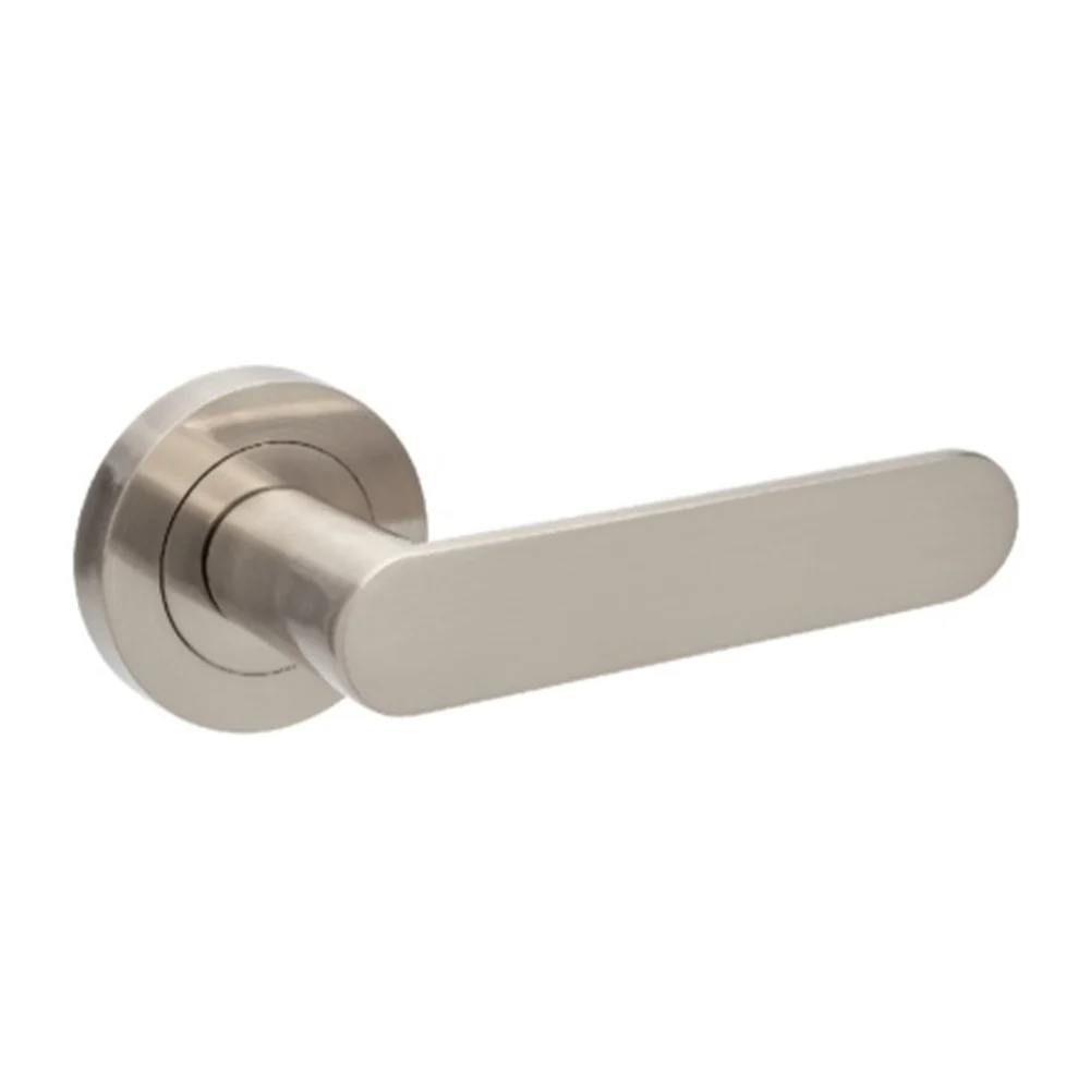 Zanda Duke Door Lever Handle on Round Rose Brushed Nickel - Image 4