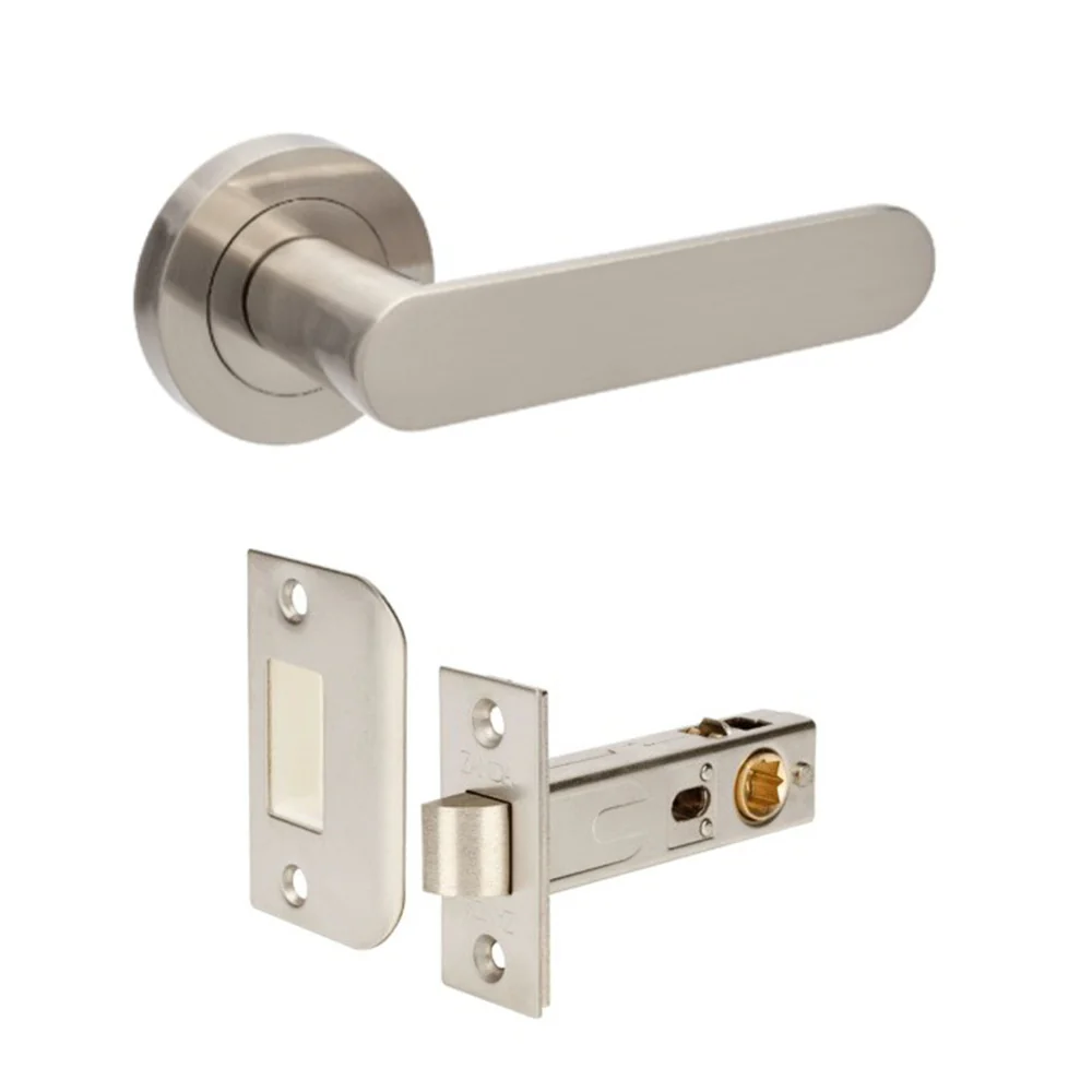 Zanda Duke Door Lever Handle on Round Rose Brushed Nickel - Image 5