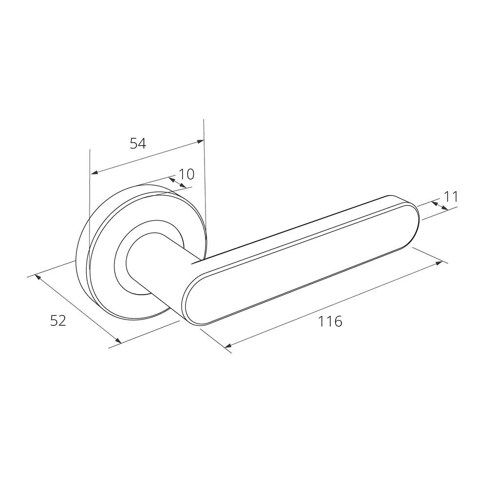 Zanda Duke Door Lever Handle on Round Rose White - Image 2