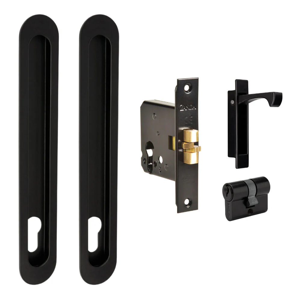 Zanda Duke Oval Sliding Door Euro Lock Kit 250x40mm - Available in Various Finishes - Image 3