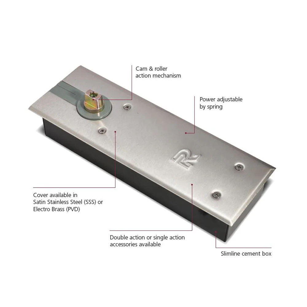 Zanda TS7306 EN3-6 Hold Open Double Action Floor Spring Stainless Steel TS.7306.HO.DAX.SS - Image 2