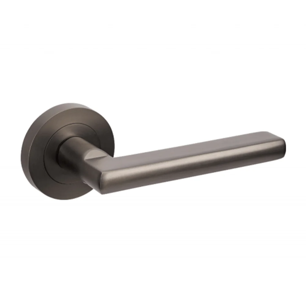 Zanda Epic Door Lever Handle on Round Rose Graphite Nickel - Image 3