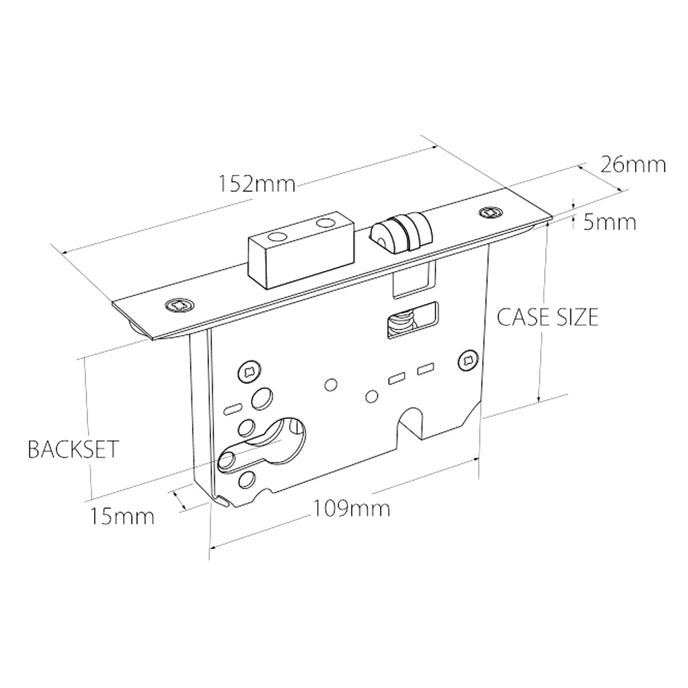Zanda Heavy Duty Roller Mortice Lock - Available in Various Finishes - Image 3