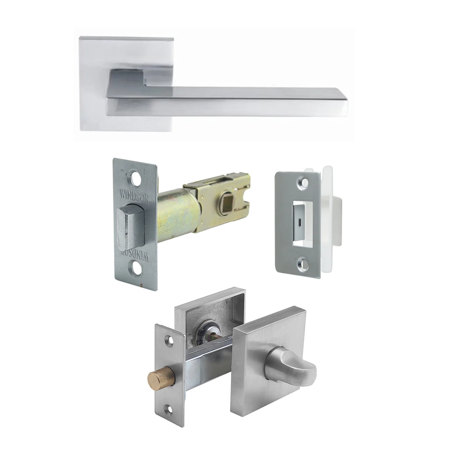 Zanda Matrix Door Handle Lever Set Satin Chrome - Image 7