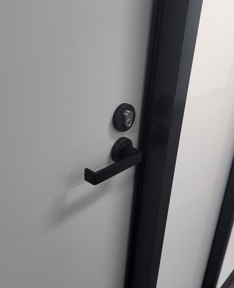 Zanda Meilani Door Lever Handle on Round Rose 55mm Matt Black 8900.BLK - Image 2