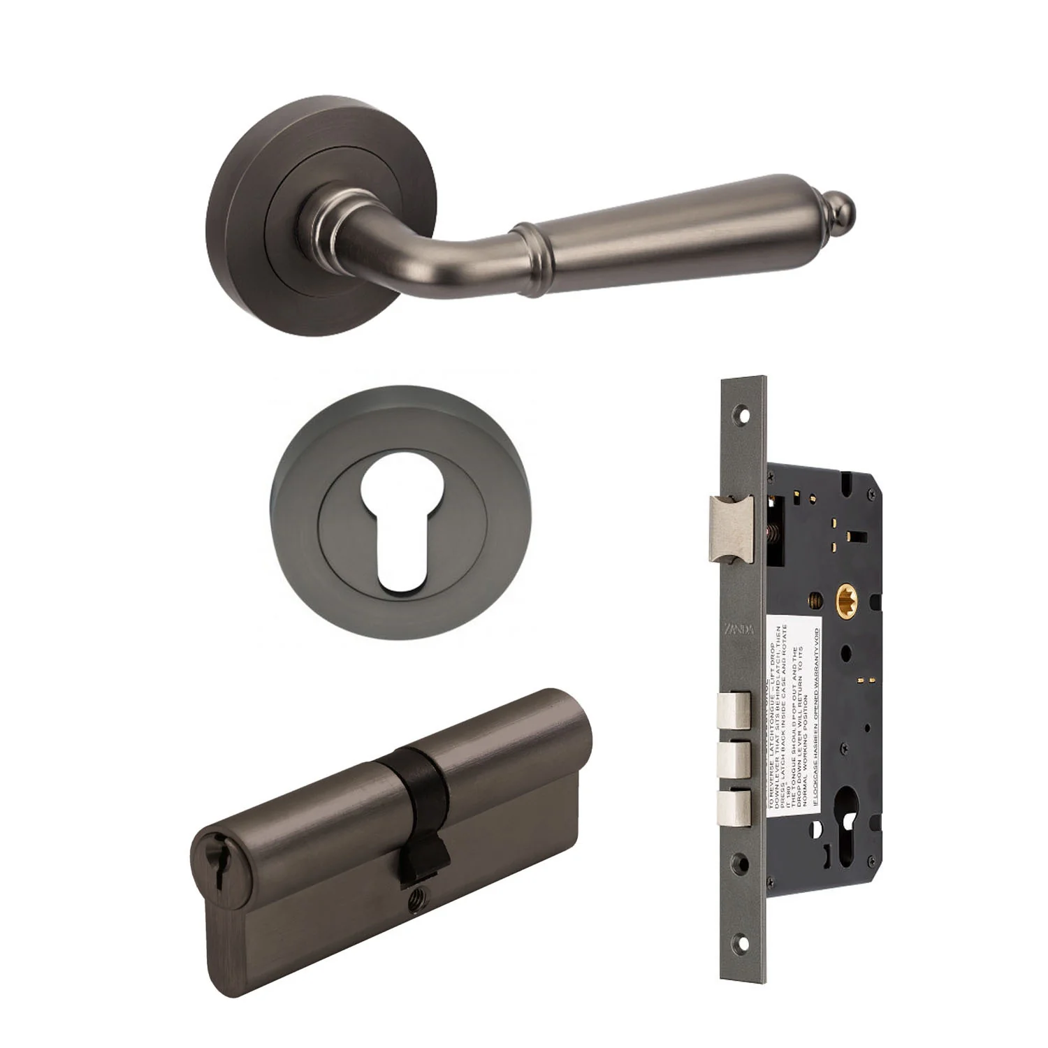 Zanda Oxford Door Lever Handle Graphite Nickel - Image 6