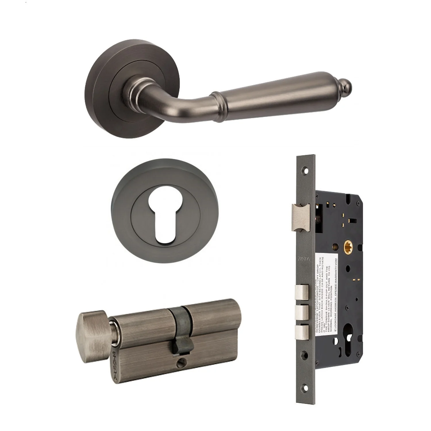 Zanda Oxford Door Lever Handle Graphite Nickel - Image 7