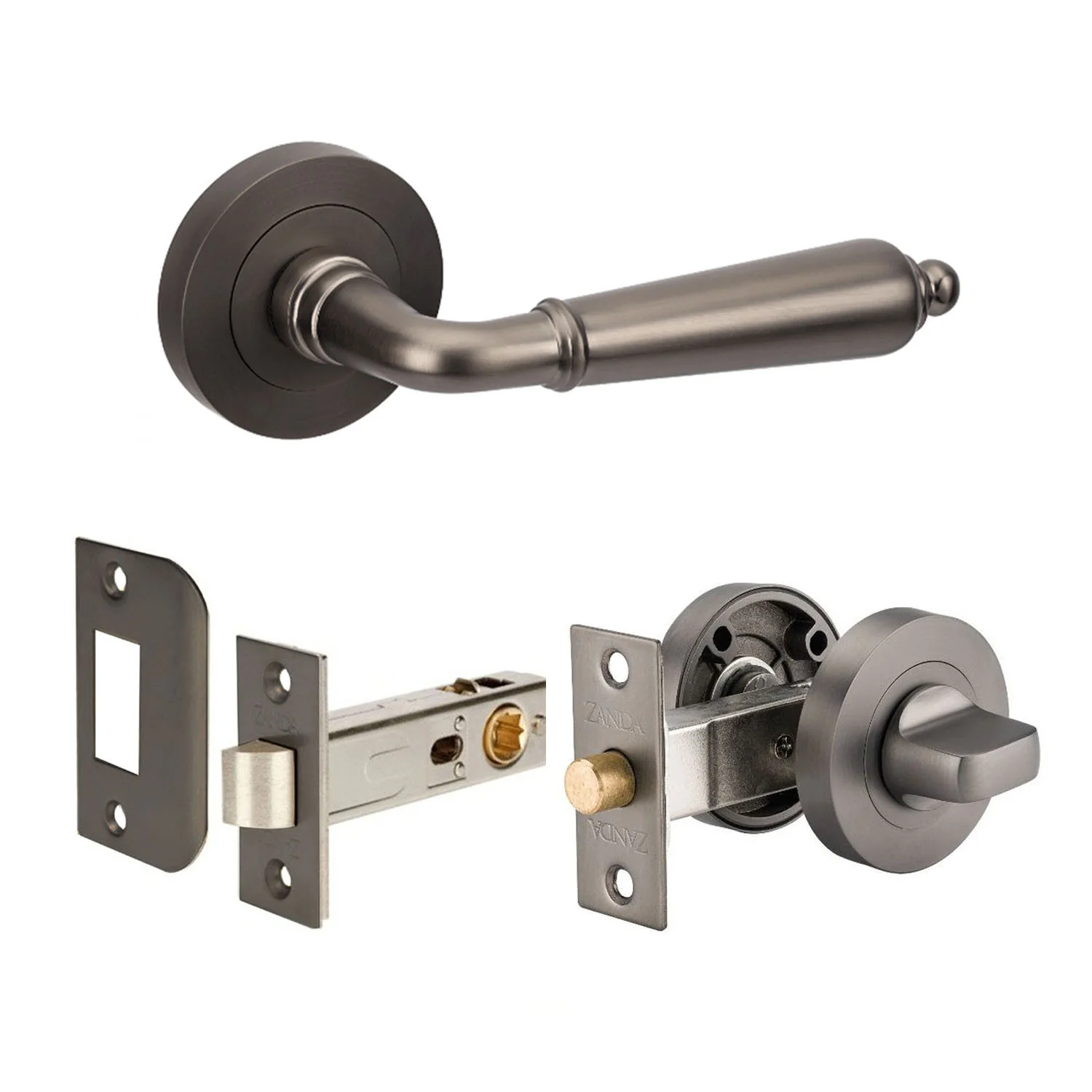 Zanda Oxford Door Lever Handle Graphite Nickel - Image 8