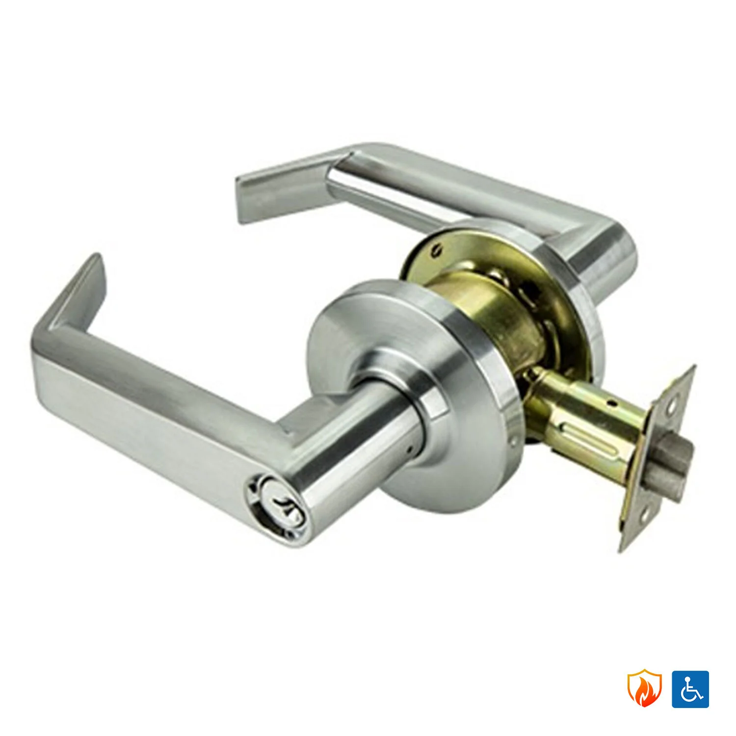 Zanda Phoenix Commercial Lever Entrance Set - Available in Matt Black and Satin Chrome - Image 3