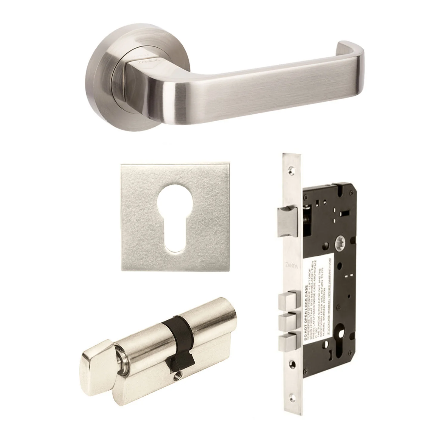 Zanda Streamline Door Handle Lever Set Brushed Nickel - Image 6