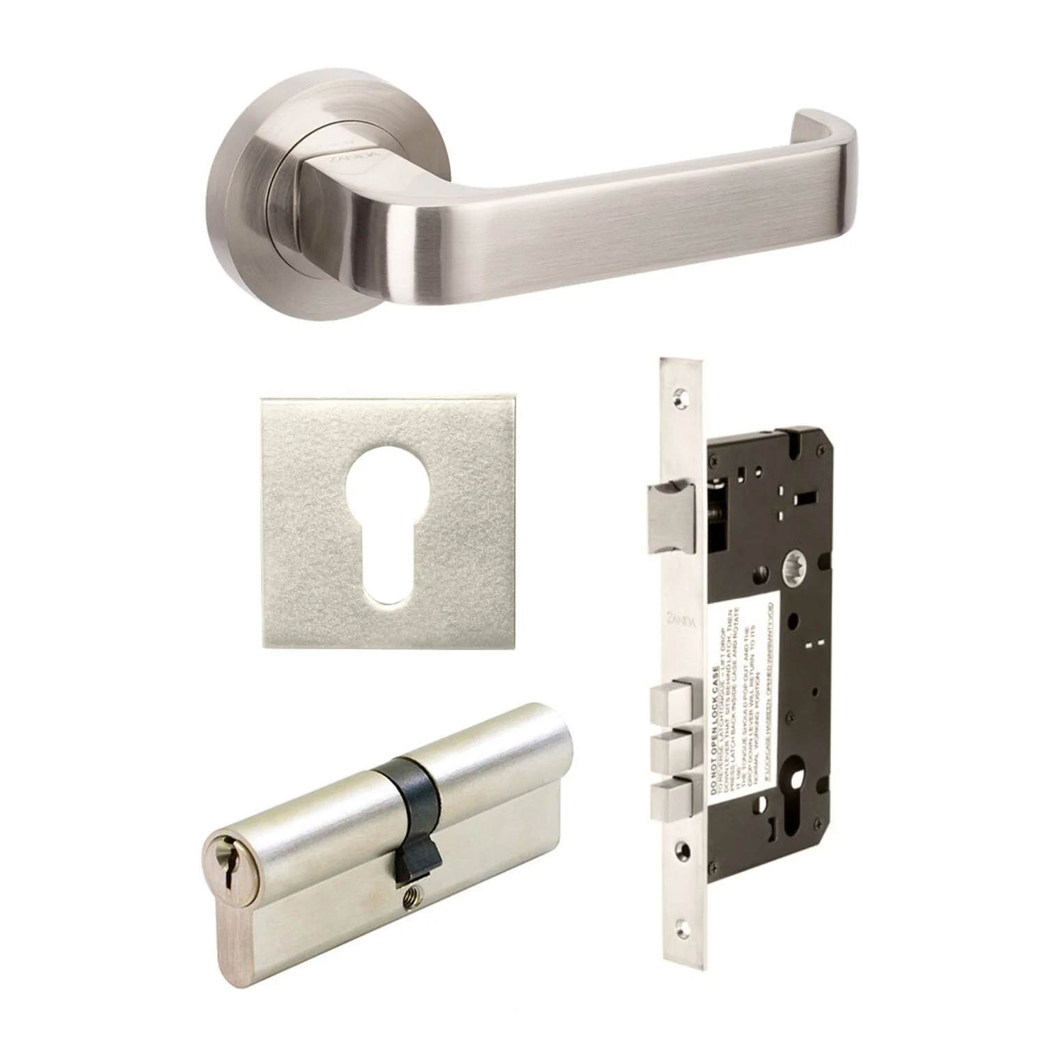 Zanda Streamline Door Handle Lever Set Brushed Nickel - Image 7