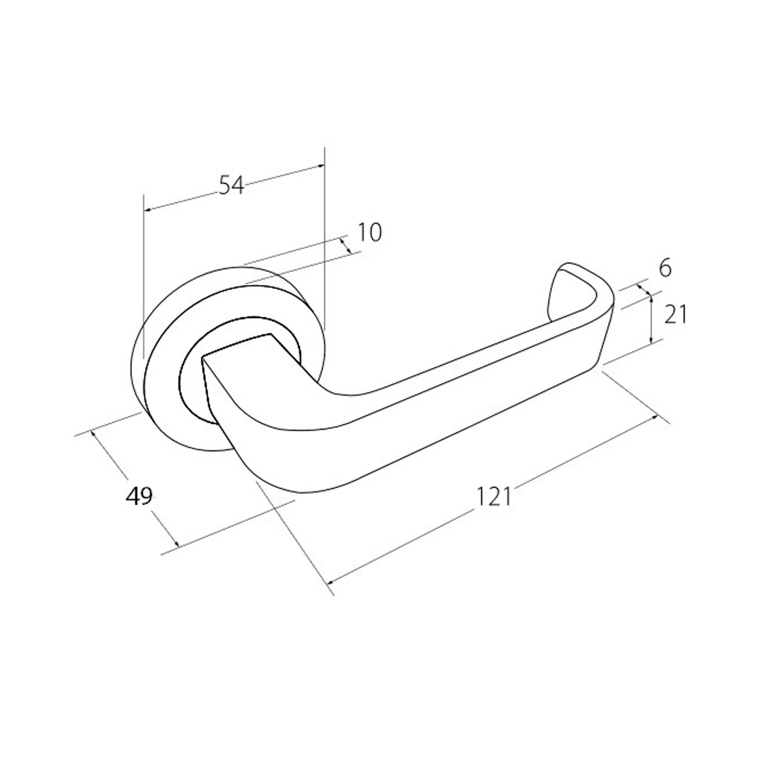 Zanda Streamline Door Lever Handle on Round Rose - Available in Various Functions - Image 2