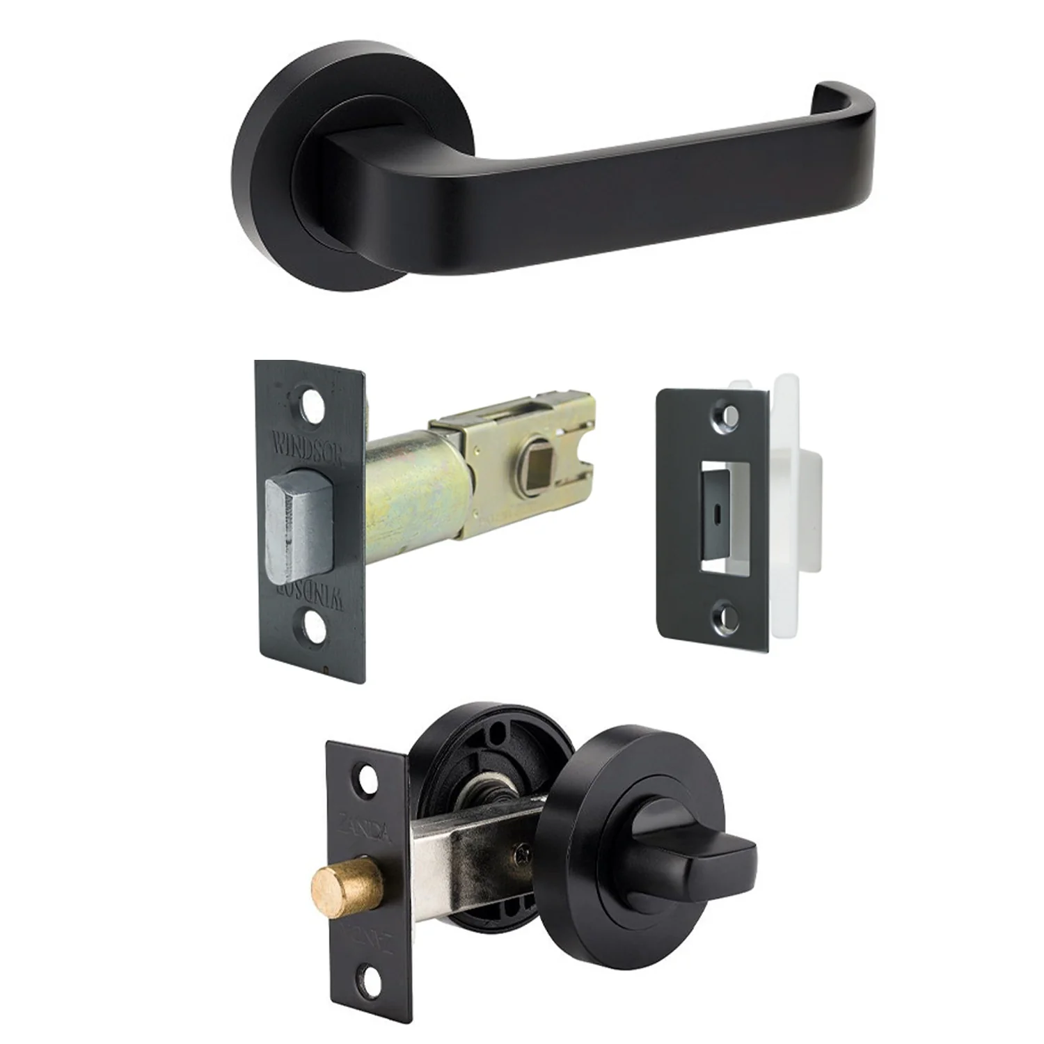 Zanda Streamline Door Lever Handle on Round Rose - Available in Various Functions - Image 6