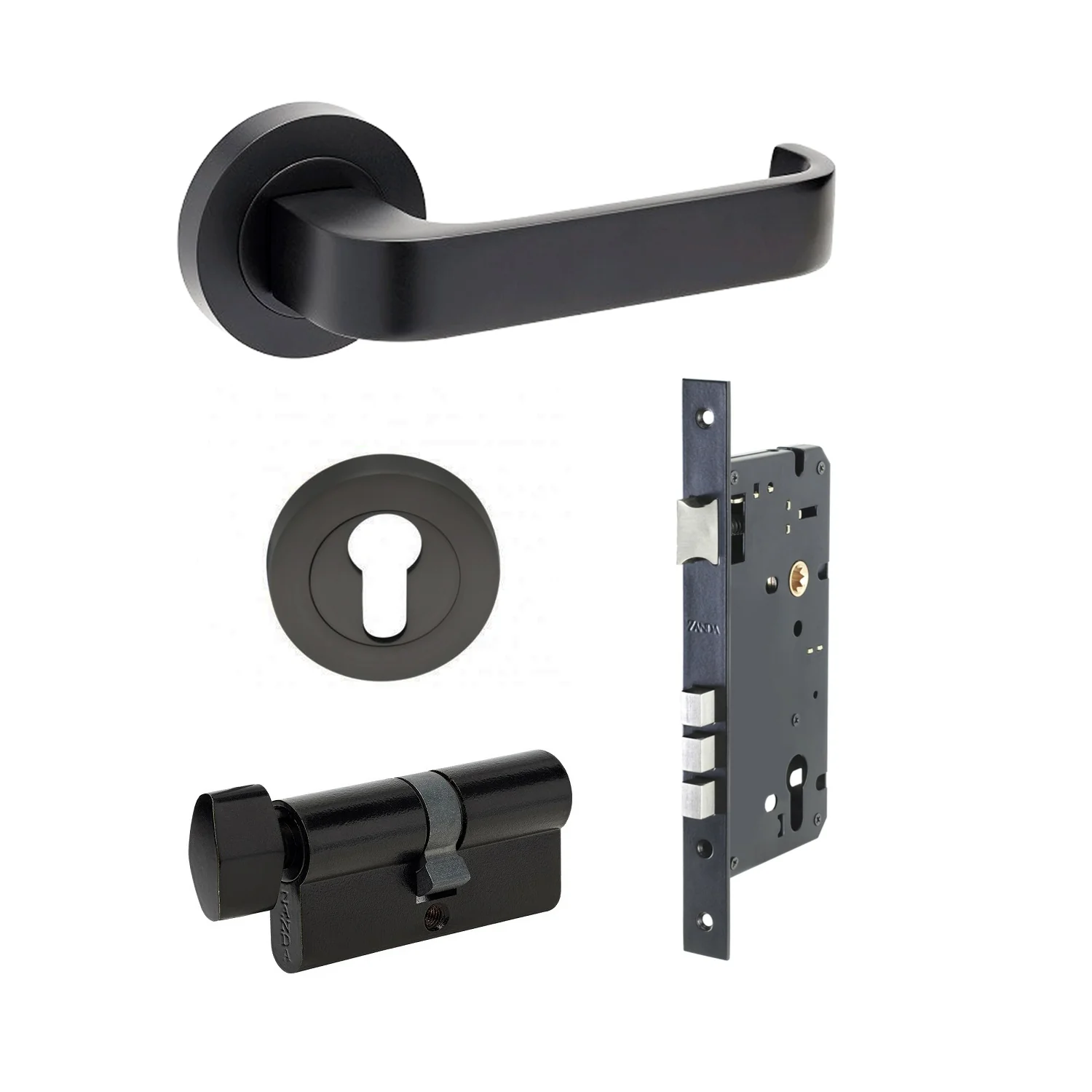 Zanda Streamline Door Lever Handle on Round Rose - Available in Various Functions - Image 8