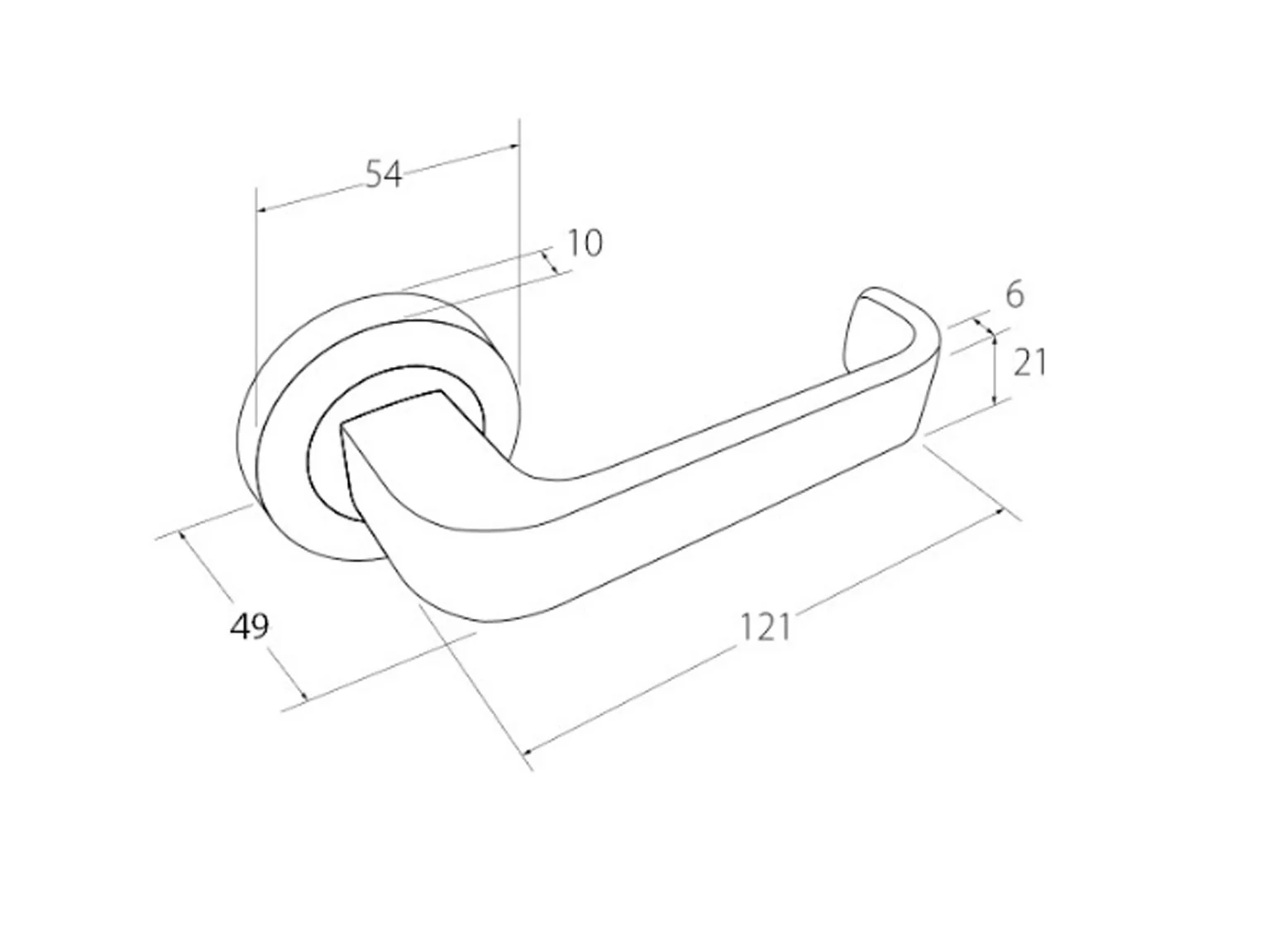Zanda Streamline Door Lever Handle on Round Rose Matt White - Image 2