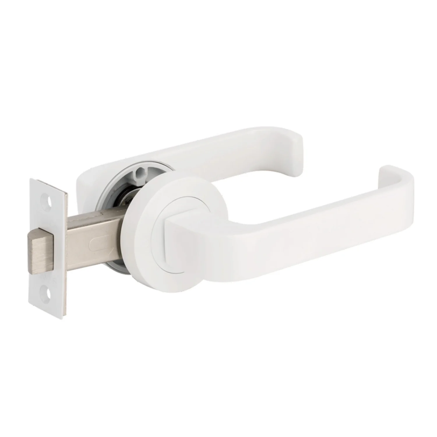 Zanda Streamline Door Lever Handle on Round Rose Matt White - Image 4
