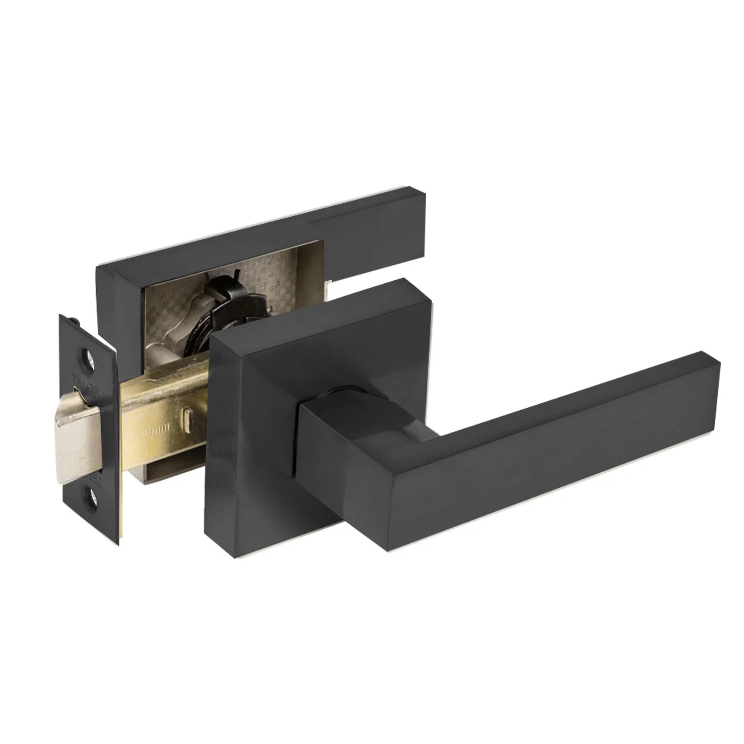 Zanda Trident Door Handle Lever on Square Rose - Available in Various Function and Finishes - Image 7