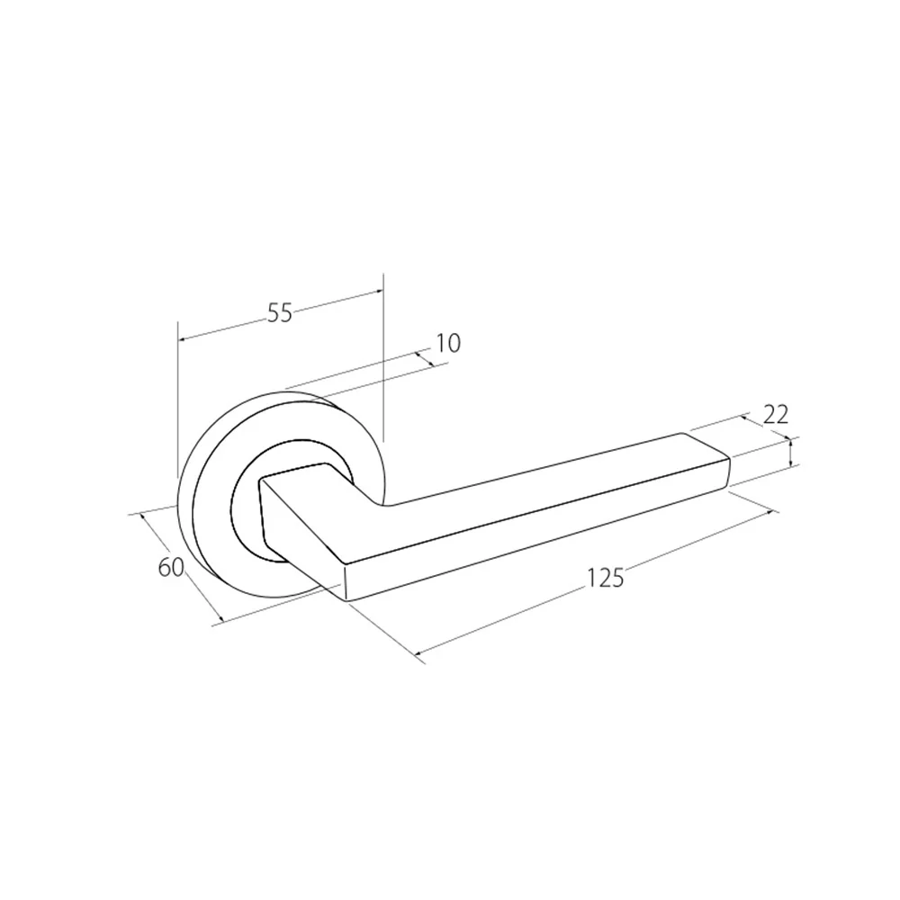 Zanda Vector Door Handle Lever on Round Rose Lever Set Brushed Nickel - Image 3