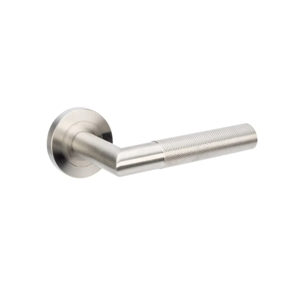 Zanda Wyatt Door Handle Lever on Round Rose Satin Stainless Steel - Image 2