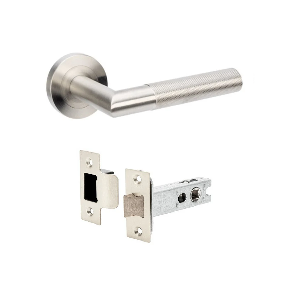 Zanda Wyatt Door Handle Lever on Round Rose Satin Stainless Steel - Image 3
