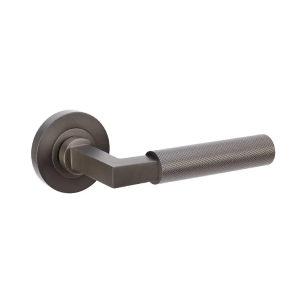 Zanda Zurich Door Handle Lever on Round Rose Graphite Nickel - Image 3