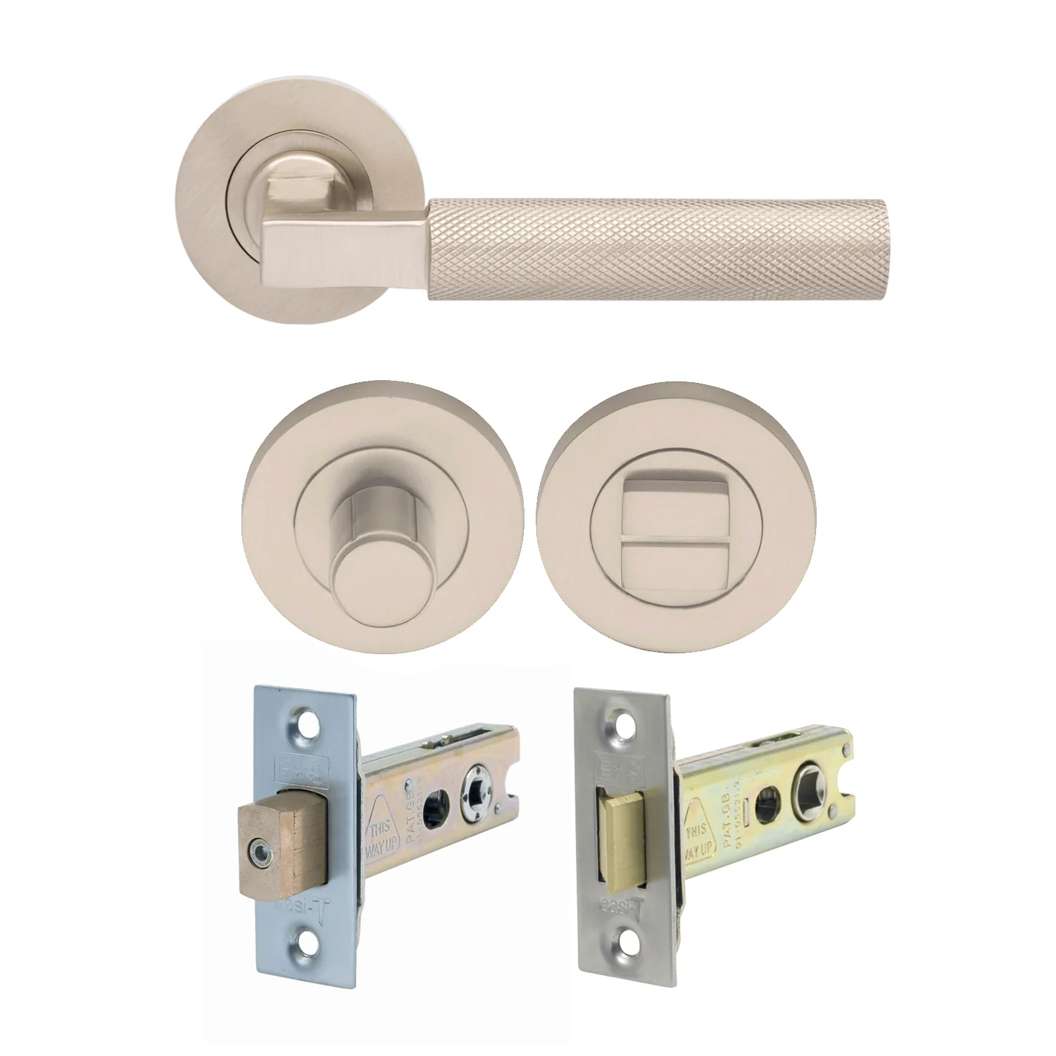 Zanda Zurich Door Handle Lever Set Brushed Nickel - Image 9