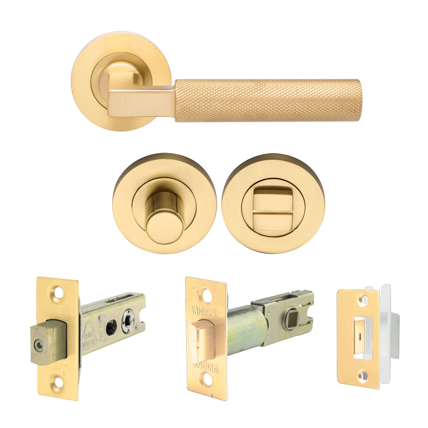 Zanda Zurich Door Handle Lever Set Satin Brass - Image 6
